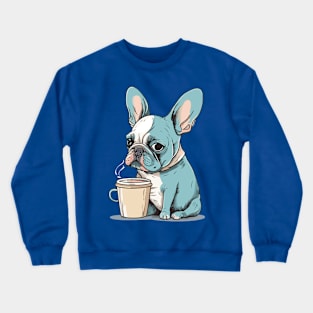 Dog Drinking Coffee Crewneck Sweatshirt